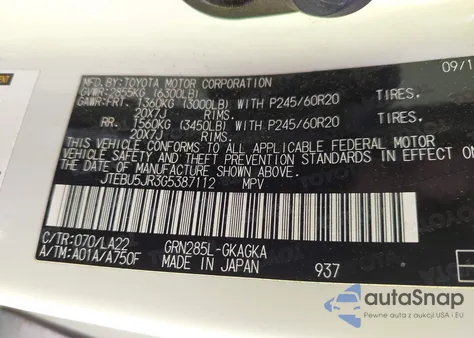 2016 Toyota 4Runner Limited from USA, damaged, VIN JTEBU5JR3G5387112